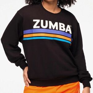 Zumba Fitness Black Sweater with Colorful Stripes